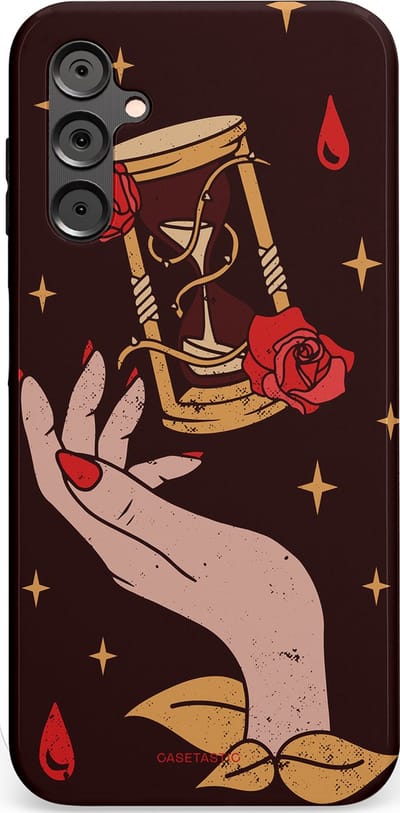 Casetastic Hoesje Geschikt voor Samsung A14 (5G/4G) - Stijlvolle Beschermende Duo-layer Case - Magische Hand Roos