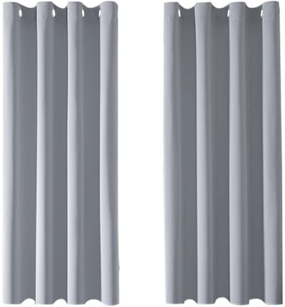 Unyqoos ® Moderne Lichtgrijze Verduisteringsgordijnen met Ingestanste Ringen voor Diverse Ruimtes, Set van 2, 122 x 140 cm