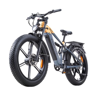 KIMDYMA K03 Elektrische Fiets met Dubbele Motor, Volledige Vering, 48V 20Ah Accu geel