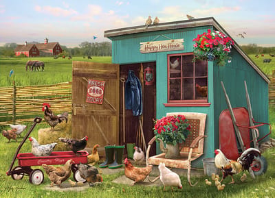 Cobble Hill legpuzzel dieren The Happy Hen House 1000 stukjes.