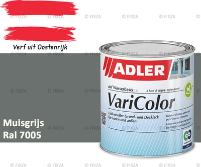ADLER Varicolor Lakverf RAL 7005 – Muizengrijs 750 ml – 2-in-1 Houtverf, Metaalverf en Kunststof Lak voor Binnen & Buiten