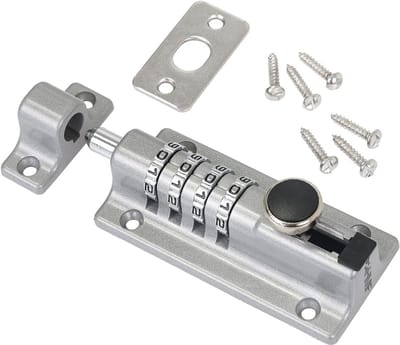 Veilige viercijferige combinatie deurknopslot van zinklegering | 12,2 x 4 x 4,7 cm | Zilver
