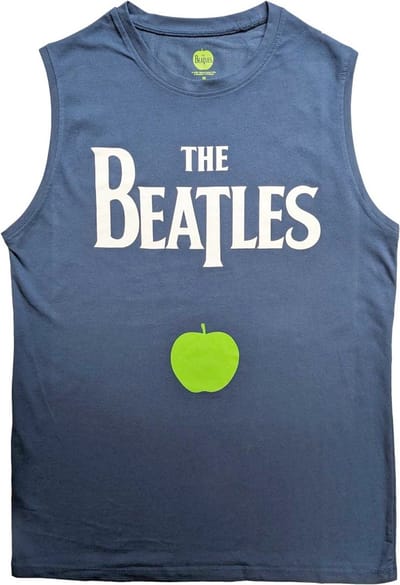 The Beatles - Drop T Logo & Apple Tanktop - S - Blauw