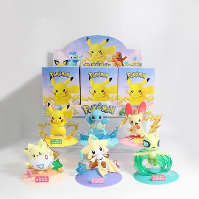 1/3/6 STuks Pokmon Blind Box 10cm Q Versie Pikachu Actiemodel Gengar Figuur Verzameling Model Speelgoed Halloween Kerstcadeaus Random 1PC