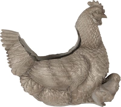 Bloempot voor Binnen – Grijs – Decoratieve Pot – 46x30x38 cm – Kunststof - Plantenpot - Tuin buiten