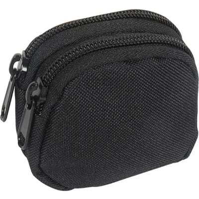 Nylon Dubbele Rits Portemonnee Mannen Tactische Pouch Lichtgewicht Buiten Kleine Kaarthouder Sleutelopslag Riem Heuptas zwart