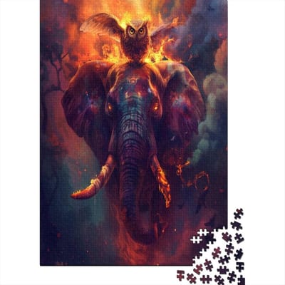 Olifant Puzzel - Legpuzzel Stukjes - Ontspannend Tijdverdrijf - Recyclet Premium Karton - 75 x 50 cm