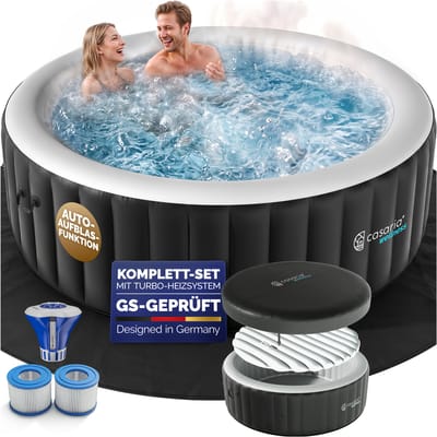Whirlpool opblaasbaar Zwart rond 6 personen 20-42 °C winterbestendig