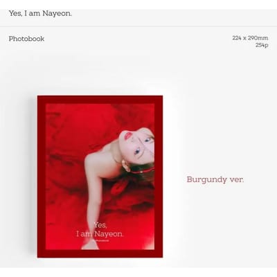 NAYEON - [YES, I AM NAYEON.] 1er Livre Photo Burgundy