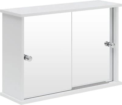 Thuys – Spiegelkast Badkamer – Spiegelkast 55 x 14 x 36cm – Badkamermeubel Met 2 Schuifdeuren – Inclusief Spiegel