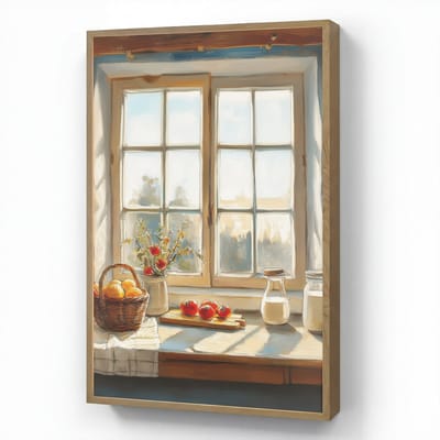 Wandlamp 60x90 cm - Oplaadbaar - Stilleven - Keuken - Doorkijk - Vintage - Wandlampen binnen woonkamer - Slaapkamer lamp - Decoratieve nachtlamp - Vloerlamp draadloos
