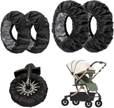 Waterdichte en Vuilbestendige Wielenhoezen voor Kinderwagens - 4 Stuks Bescherming voor Kinderwagenwielen en Rolstoelen