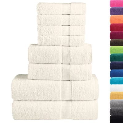 vidaXL - 8-delige - Handdoekenset - SOLUND - 600 - g/m² - crèmekleurig