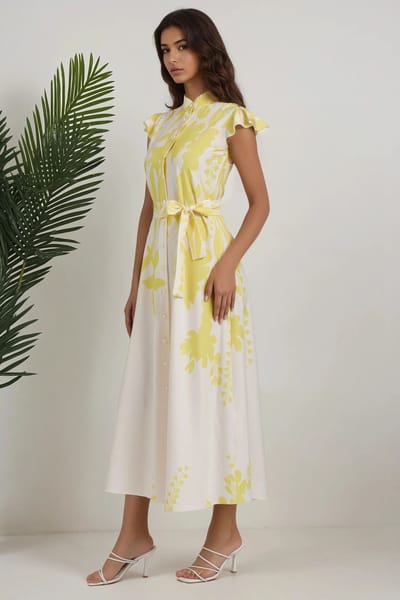 Floral Tippet Maxi Jurk