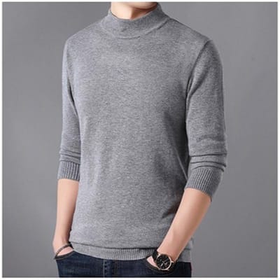 Halve Col Ronde Hals Pullover Trui voor Mannen van Middelbare Leeftijd Warmhouden Effen Kleur Heren Herfst en Winter Herenkleding 4XL