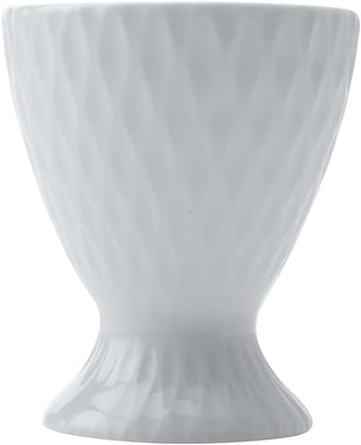 Eierhouder - Eierdopje Porselein - Ontbijt Serveren - Reliëf Textuur - 5 x 5 x 6 cm - Wit