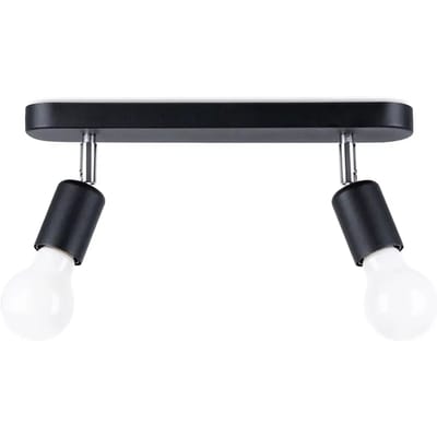 Sollux Lighting Plafondlamp Fornes - E27 - zwart - staal - 13.5x33x6cm
