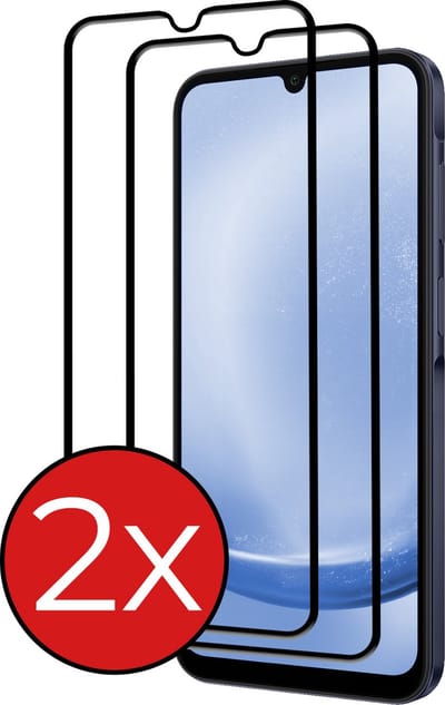 Screenprotector - 2 Stuks - Geschikt voor Samsung Galaxy A25 - Full Cover - Beschermglas - Gehard Glas - Tempered Glass - Screen Protector