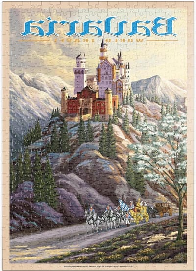 Legpuzzel Kasteel Neuschwanstein - Winter Reisposter - Ontspannen Vrije Tijd - Hoge Resolutie Print - 500 Stukjes - Multicolor