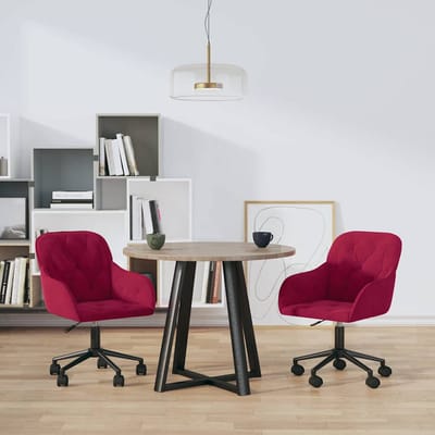 vidaXL - Eetkamerstoelen - draaibaar - 2 - st - fluweel - wijnrood