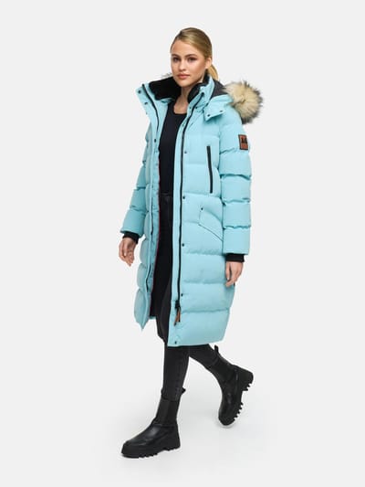 Marikoo dames winterjas – Schneesternchen, lang met capuchon & imitatiebontkraag