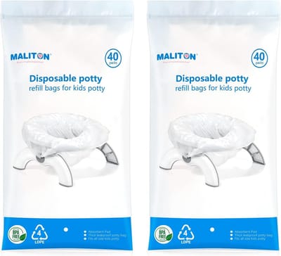 Verpakkingen van 80 Wegwerp Potty Bags voor Peuters, Reis Potty Liners Geschikt voor 2-in-1 Toilet, Ideaal voor Potty Training en Gemakkelijk Gebruik voor Kinderen