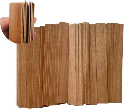 50 Stuks Houten Kaarsen Wikkelen, Dik, 12x0.5cm Natuurlijk en Rookloos voor DIY Kaarsen Maken