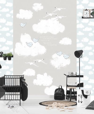 INGK Kinderbehang - Sweet Clouds Grijs