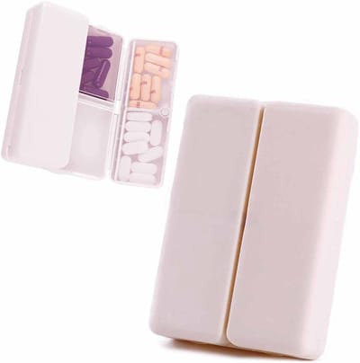 Draagbare Wekelijkse Pil Organizer voor 7 Dagen - Grote Capaciteit Pillendoos, BPA Gratis en Vochtbestendig voor Vitaminen en Supplementen - Wit
