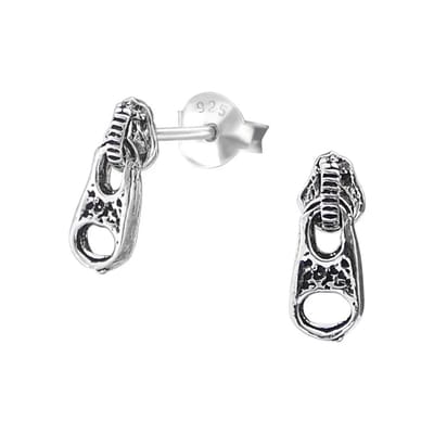 Aramat Jewels | Oorbellen | Zilveren Rits Oorbellen - Geoxideerd voor Boho Look | | | |5mm | Zilver | Kinderen, Volwassenen | Verkleurd niet