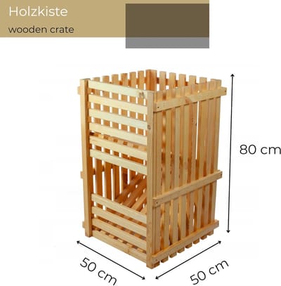 Houten Bewaarkist - Opslagbox Keuken - Voedsel Opslaan - Optimale Ventilatie - 50x80x50 cm - Onbehandeld