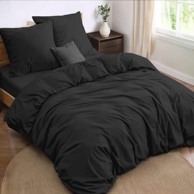 Beddengoedset 160 x 200 cm - 4-delige set met dekbedovertrek 240 x 220 cm, hoeslaken en kussenslopen