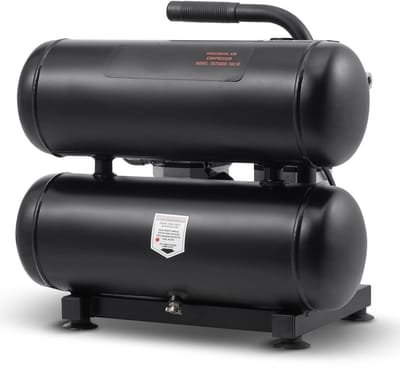Luchtcompressor - Olievrij Draagbaar - 17,4 L Stalen Tank - Vermogen 1 pk - Luchtstroom 2,0 CFM bij 90 PSI - Max. Druk 120 PSI - Geluidsniveau 80 dB