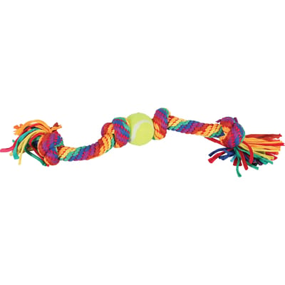 Hondenspeelgoed van touw met tennisbal Zolux Rainbow