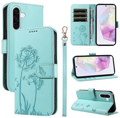 Coverup Hoesje - Geschikt voor Samsung Galaxy A56 Hoesje - Coverup Paardenbloem Book Case - Mintblauw