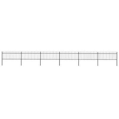 vidaXL - Tuinhek - met - speerpunt - staal - 1005x80 - cm - zwart