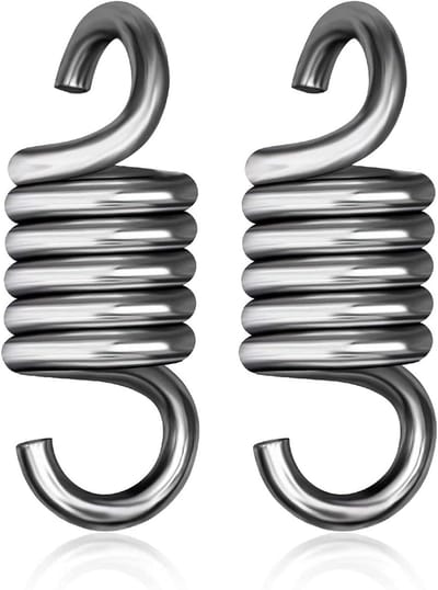 Ophangsysteem - 2 Stuks - Plafondhaak - Verende Ophanging - Hangstoel bevestigingsmaterialen - Voor Hangstoel, Schommelstoel, Bokszak - Staal - Zilver