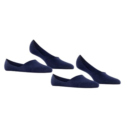 Burlington Everyday 2-Pack onzichtbar eenkleurig katoen multipack footies dames blauw - maat 35-36