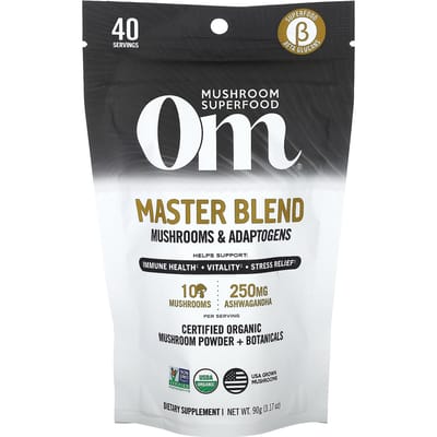 Master Blend, Gecertificeerd Biologisch Paddenstoelenpoeder + Botanicals, 90G(3,17 oz)