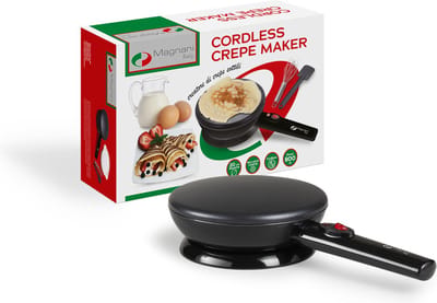 Magnani - Crêpesmaker - Pannenkoekenmaker - Anti-aanbaklaag - Inclusief Spatel, Garde en Bord - Pannenkoekenpan - Elektrisch - 800 W
