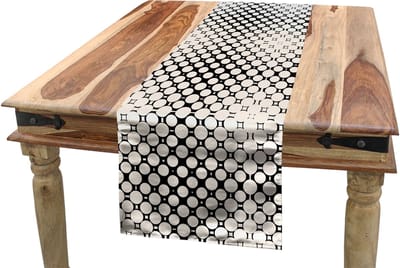 ABAKUHAUS geometrische tafelloper, eetkamerkeuken rechthoekige decoratieve tafelloper, 40 x 180 cm, eierschaalkleuren antracietgrijs