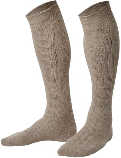 dressforfun - Kniekousen beige 35-38 - verkleedkleding kostuum halloween verkleden feestkleding carnavalskleding carnaval feestkledij partykleding - 303305