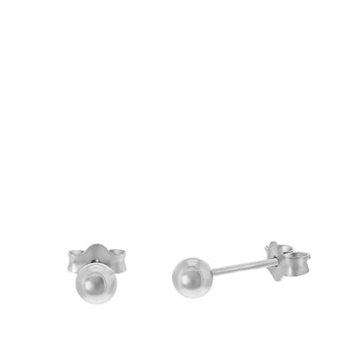 Lucardi Dames Oorbellen rhodiumplated bol 4mm - Oorbellen - Cadeau - Echt Zilver - Zilverkleurig