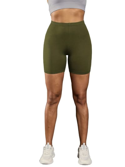Livano Biker Short Dames - Korte Legging - Lange Onderbroek - Bikershort - Met Pijpjes - Legergroen - Maat XS