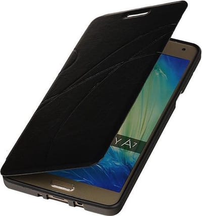 Bestcases Zwart TPU Booktype Motief Hoesje Samsung Galaxy A7 A700F (2015)