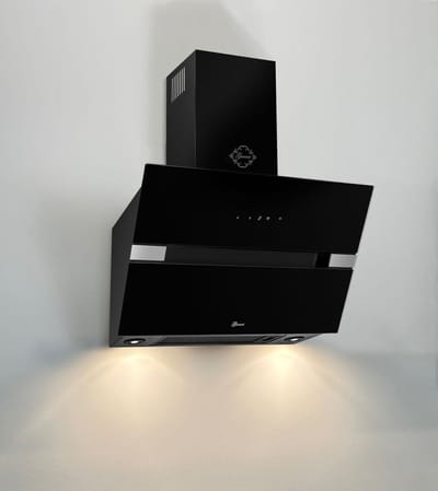 GURARI Diamant serie GCH 970 Bl 6 Diamant+Koolfilter Afzuigkap, Afzuigkap 60 cm, zwart glas, 850 m³/h, 2 x randafzuiging