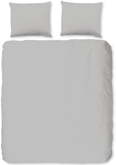 Pure dekbedovertrek effen kleur - 1 persoons 140x200/220 cm - Lichtgrijs - Microvezel
