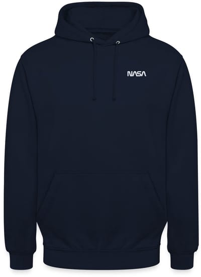 NASA Logo Klein Wit Borduurwerk Hoodie Unisex
