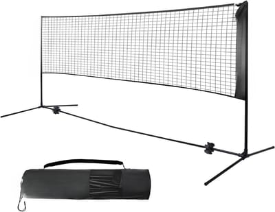 Badmintonnet - Sportnet - Volleybalnet - Tennisnet - Badmintonnet - Complete Set met Stokken, Net, Grondpinnen en Spanner Touwen - Multifunctioneel Inzetbaar