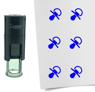CombiCraft Stempel Speen 10mm rond - Blauwe inkt